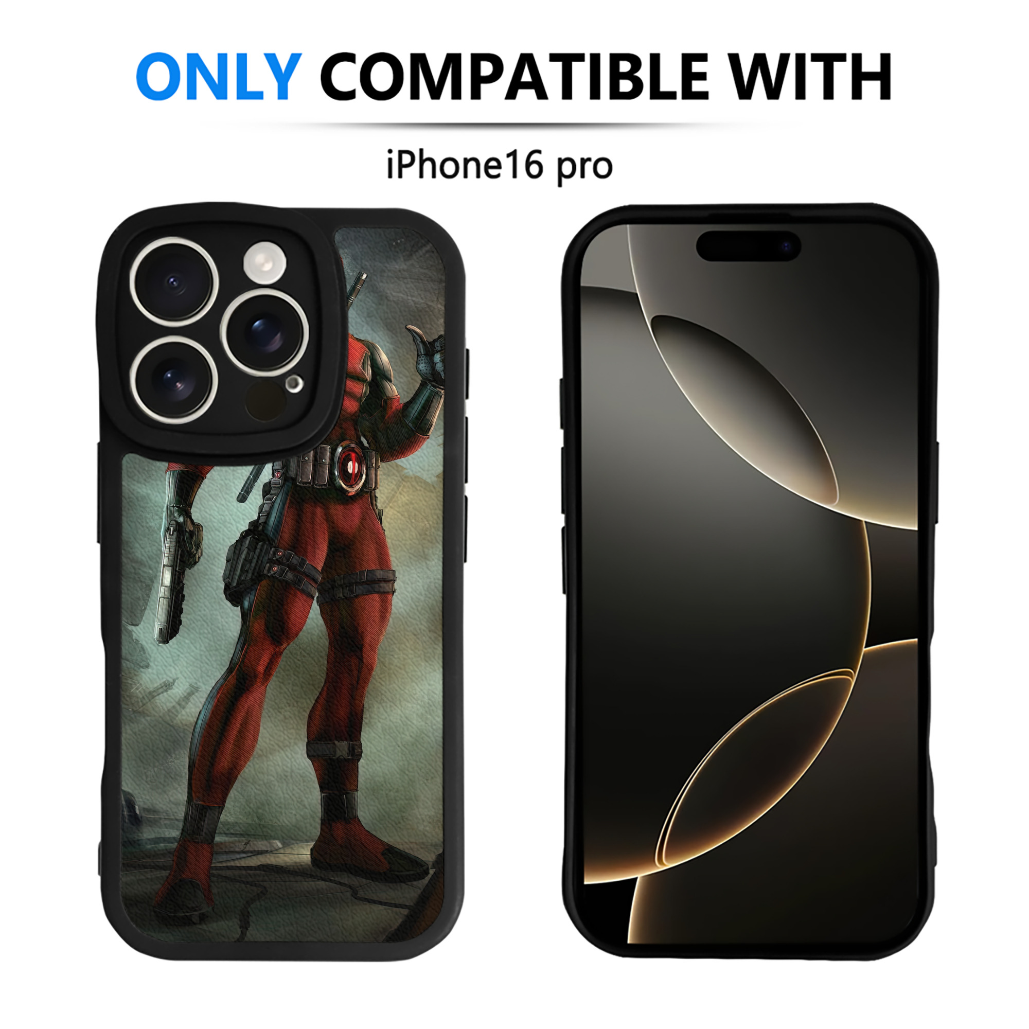 （画像用） Deadpool デッドプール 【iPhone 16シリーズ対応】シリコンスマホケース（レザー調） 材質：シリコン